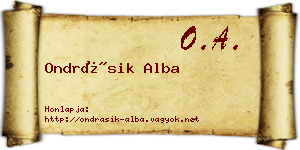 Ondrásik Alba névjegykártya